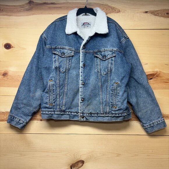 Vintage Levis Jacket Mens XL Blue Denim Sherpa Lined Trucker Red Tab